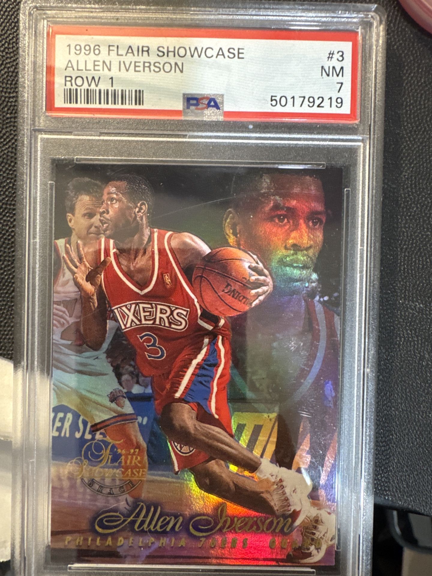 #66 🔥 1996 Flair Showcase Allen Iverson Rookie Card – PSA 7 – Row 1 #3 – Vintage Grail! 🔥