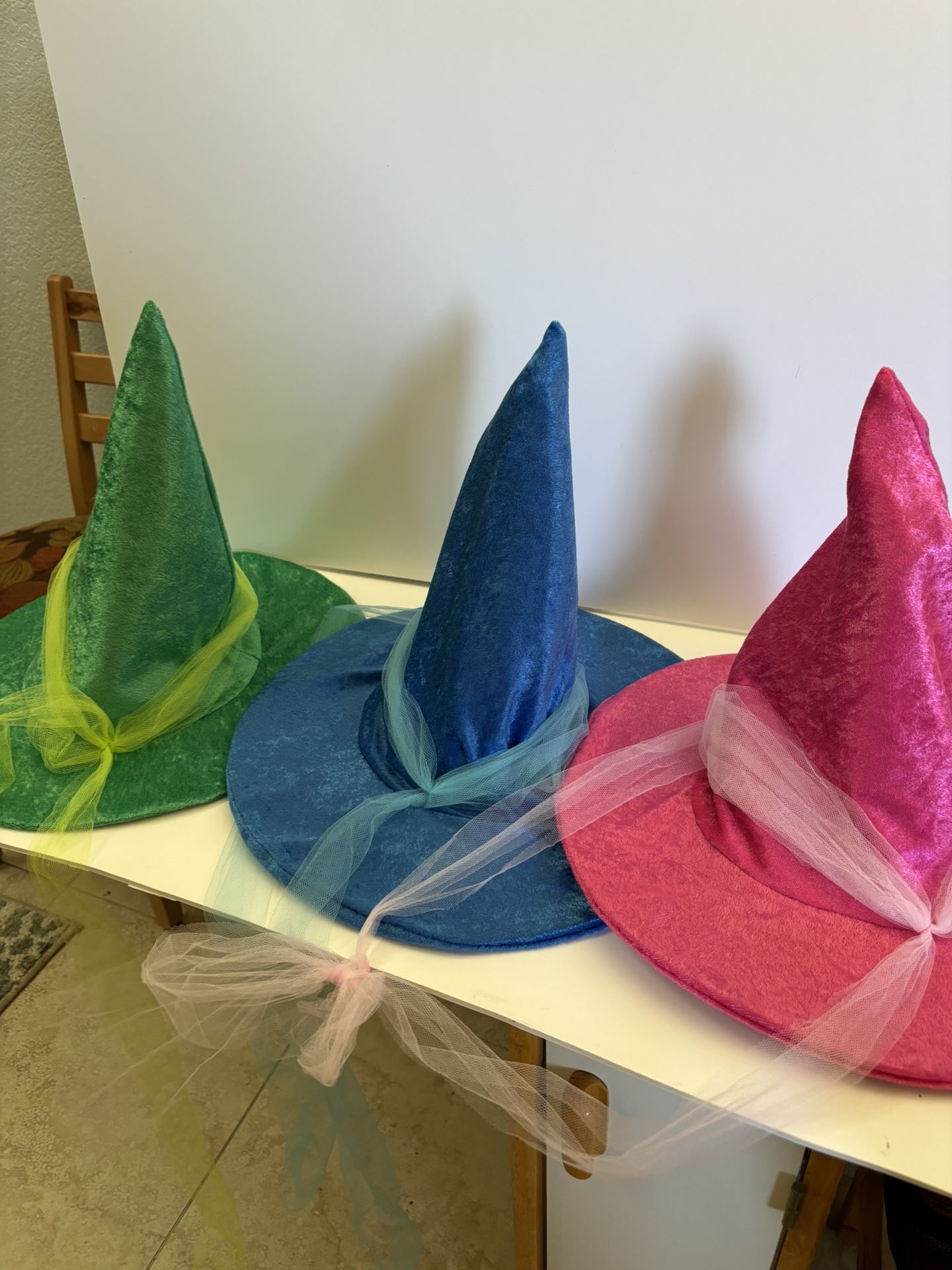 Sleeping Beauty Good Fairy Hats (Set of 3 - Flora Pink, Merryweather Blue, and Fauna Green)