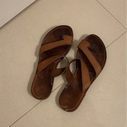 Handmade Greek Brown Leather Sandals