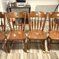 4 Wooden Chairs 