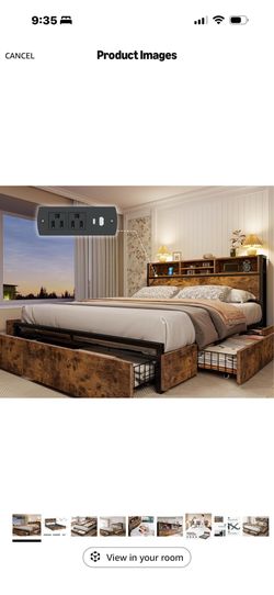 rustic brown queen bed frame