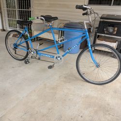 A Vintage True His And Hers Tandem Bicycle 