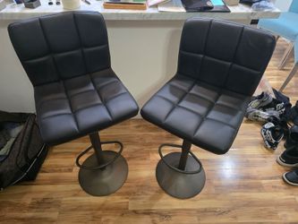 New Adjustable Swivel Bar Stools (Set of 2) - Black