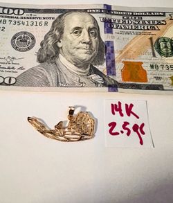 14K Solid Gold Pendant For Wedding 2.5Gr