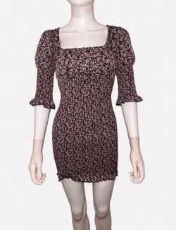 Fashion Nova black & pink floral mini dress