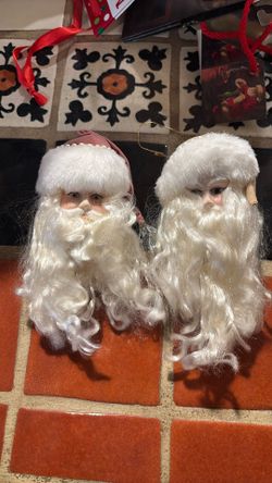 Porcelain Santa Ornaments