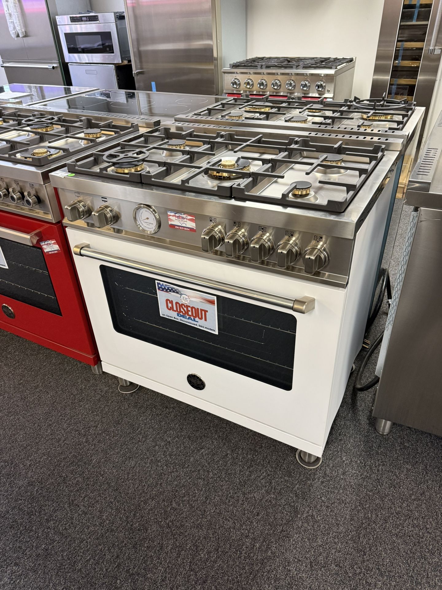 Bertazzoni  MAST365GASBIELP 36 Inch Freestanding Gas Range