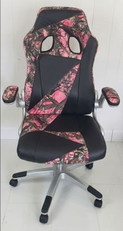 Pink Camo Racing Style Gaming Chair