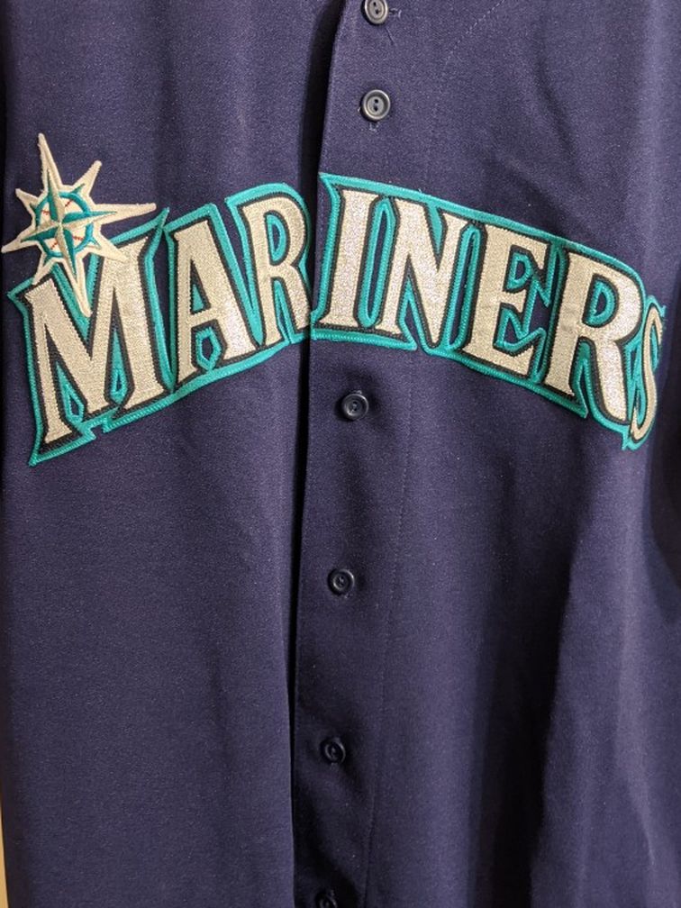 Seattle Mariners Baseball Jersey Large MLB Navy Blue