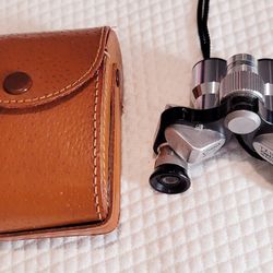 Zuiho 7x18 Compact Opera Glasses Binoculars Galilean Silver Black with Case