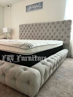 New king bed frame with mattress