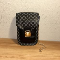 Women’s Black Retro Monogram Phone Bag