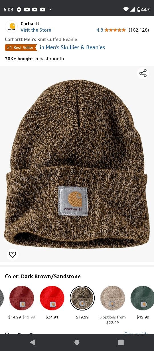 Sandstone Carhartt Beanie