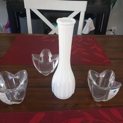 Candles Holder X3 And Vase