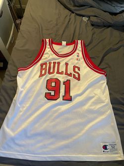 Vintage Men’s Champion Chicago Bulls #91 Dennis Rodman Jersey Size 52 USED