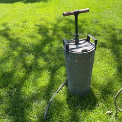 Antique Water Pump extinguisher Galvinized Farm Rustic Vintage Look