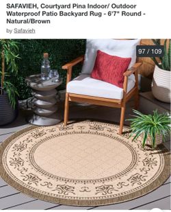 Safavieh Courtyard Pina Round Outdoor Rug 6'7"