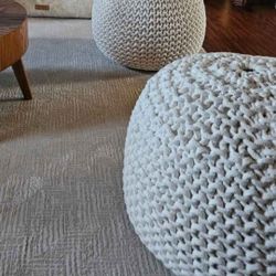 Home round pouf ivory