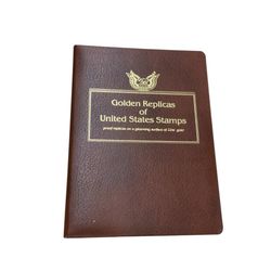 Golden Replicas of United States Stamps  proof replicas on a gleaming surface of 22kt Gold