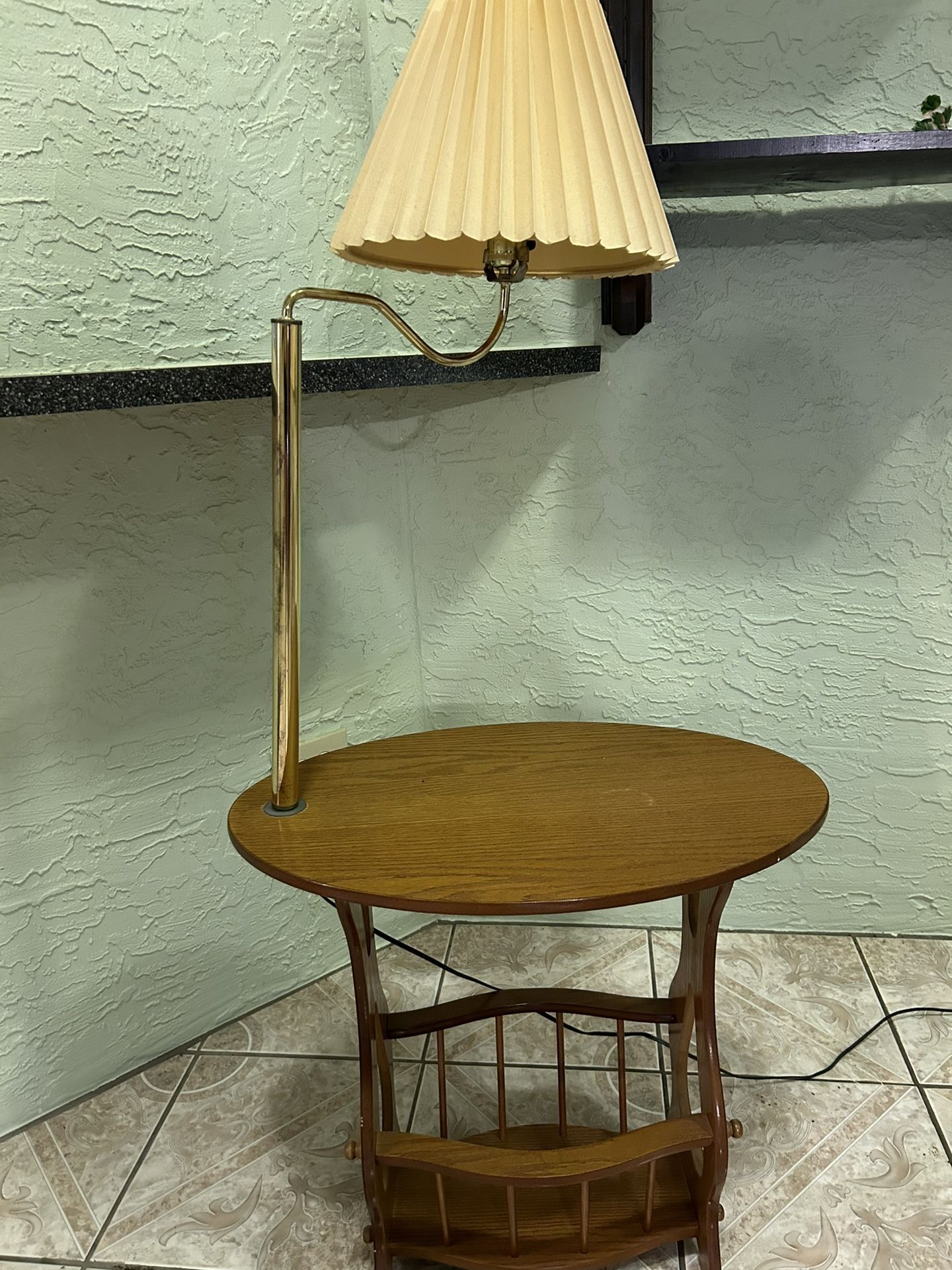 Side table with lamp