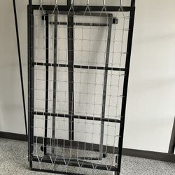 Black Metal Pop-Up Trundle Twin Bed Frame