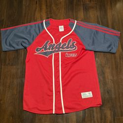 Men’s Vintage MLB True Fan Anaheim Angels Baseball Home Jersey Size Large