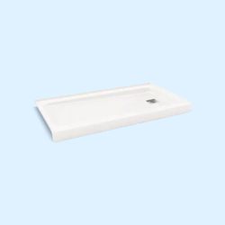 Bootz Industries
Aloha ShowerCast 60 in. L x 30 in. W Alcove Shower Pan Base in White with Square Chrome Right Drain