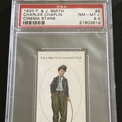 POP 1 Charles Charlie Chaplin 1920 F. & J. Smith Cinema Stars PSA 8.5 # 5
