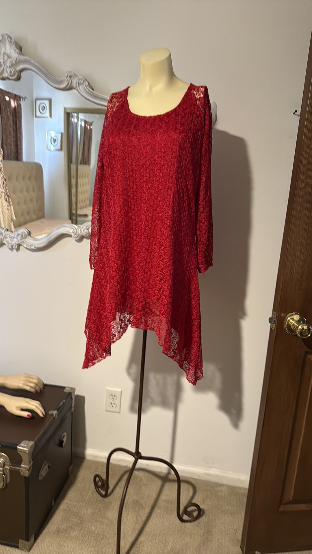 Red Lace Top