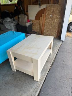 Wood table 38” x 24 1/2” x 18” tall