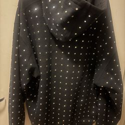 Black Supreme Rhinestone Hoodie