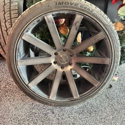 24” Rims And Tires Off Tahoe 
