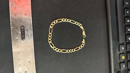 14k gold figaro bracelet #111843-1 MGC