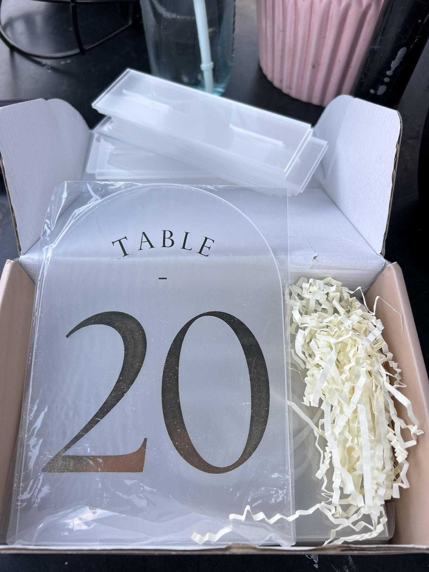 Frosted Arch Wedding Table Numbers 1-20