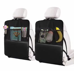 Car Backseat Organizer with Pockets Kick Mats Car Seat Back Protectors for Kids Toddlers
