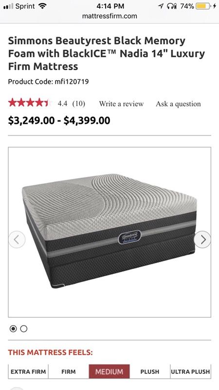 Simmons Beautyrest Black Memory Foam with BlackICE Nadia 14