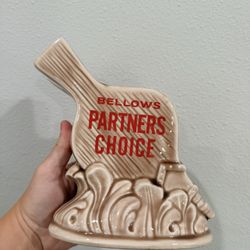 Bellows Partners Choice  Whiskey Decanter Empty Collectible Vintage 