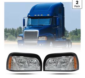 Headlights Compatible with Freightliner Century 2004-2015 Chrome Read Descripion