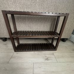 Dark Wood 3-Tier Shelf / Rack – Great Condition