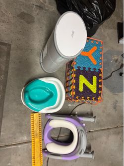 Baby Items Lot – Diaper Pail, Potty, Foam Mat