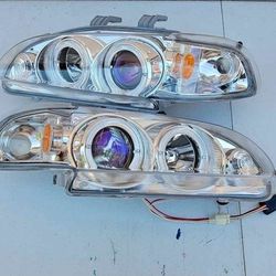 92-95 Honda Civic Projector Dual Halo Rings Headlights
