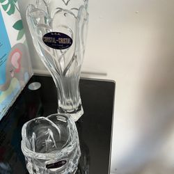 Crystal Glass Vase And Candle Holder
