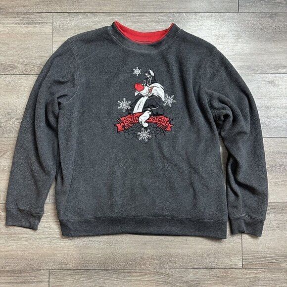 Looney Tunes sweater Sylvester Retro 1X Crew Neck Grey 