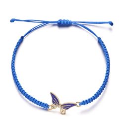 Fashion Butterfly Enamel Braided Bracelet Adjustable Bangle Women Jewelry Gift