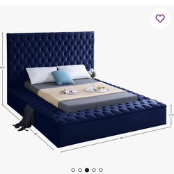 Blue King Bed