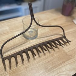 Vintage Farmhouse Rake Wine Rack Or Coat Rack