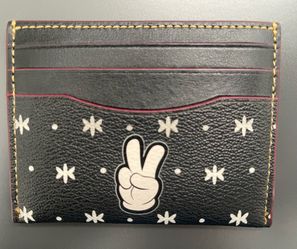 Disney X Coach Peace Sign Mickey Mouse Card Case