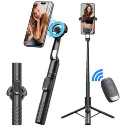 Phone tripod, 49'' Magnetic Selfie Stick, Tripod With Remote for iPhone and All Cell Phones - Extend