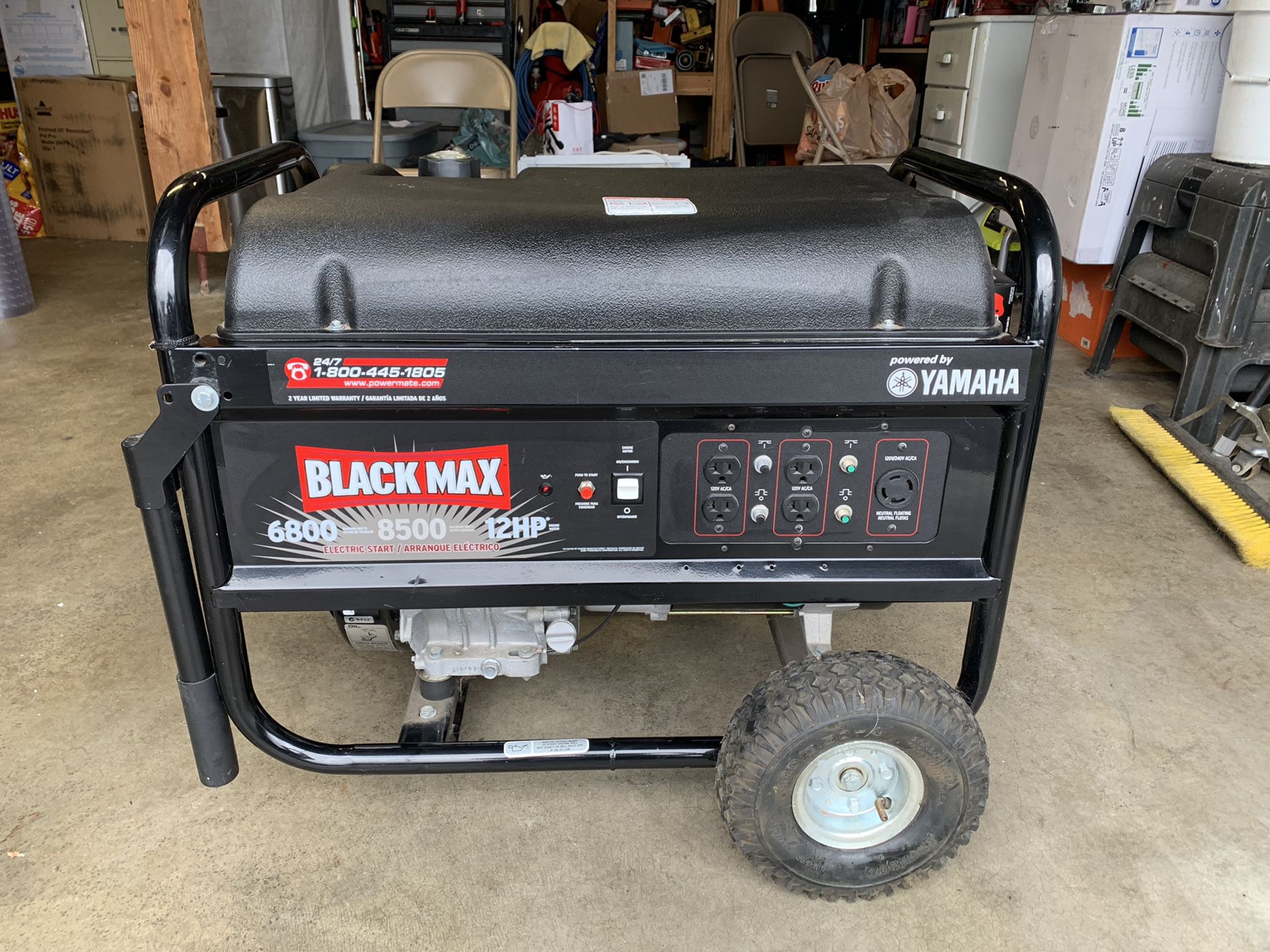 Black Max Yamaha 8500 12hp Generator