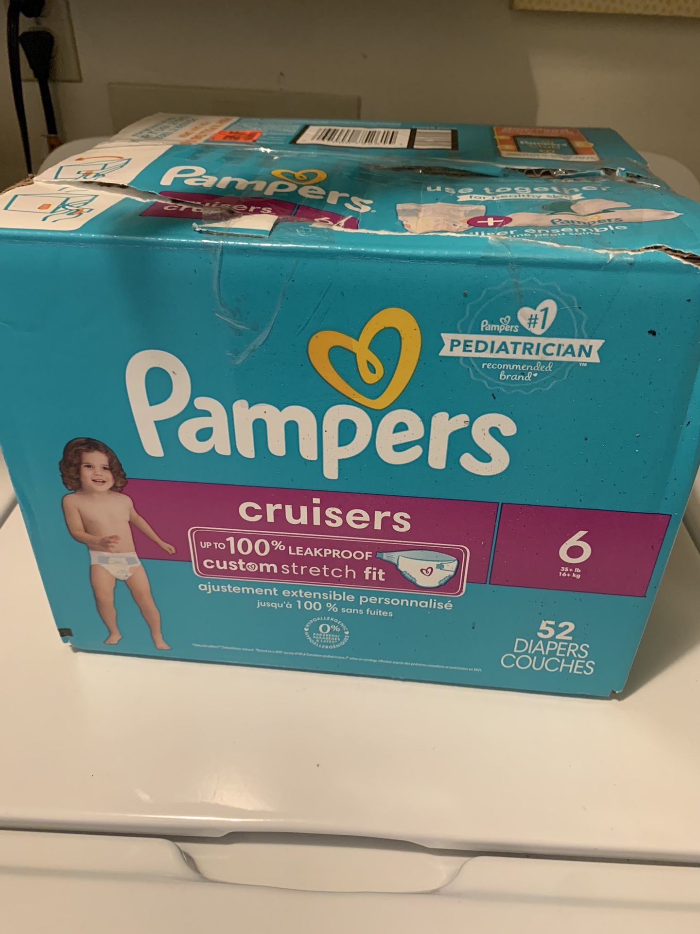 Unopened Diapers Damaged Box